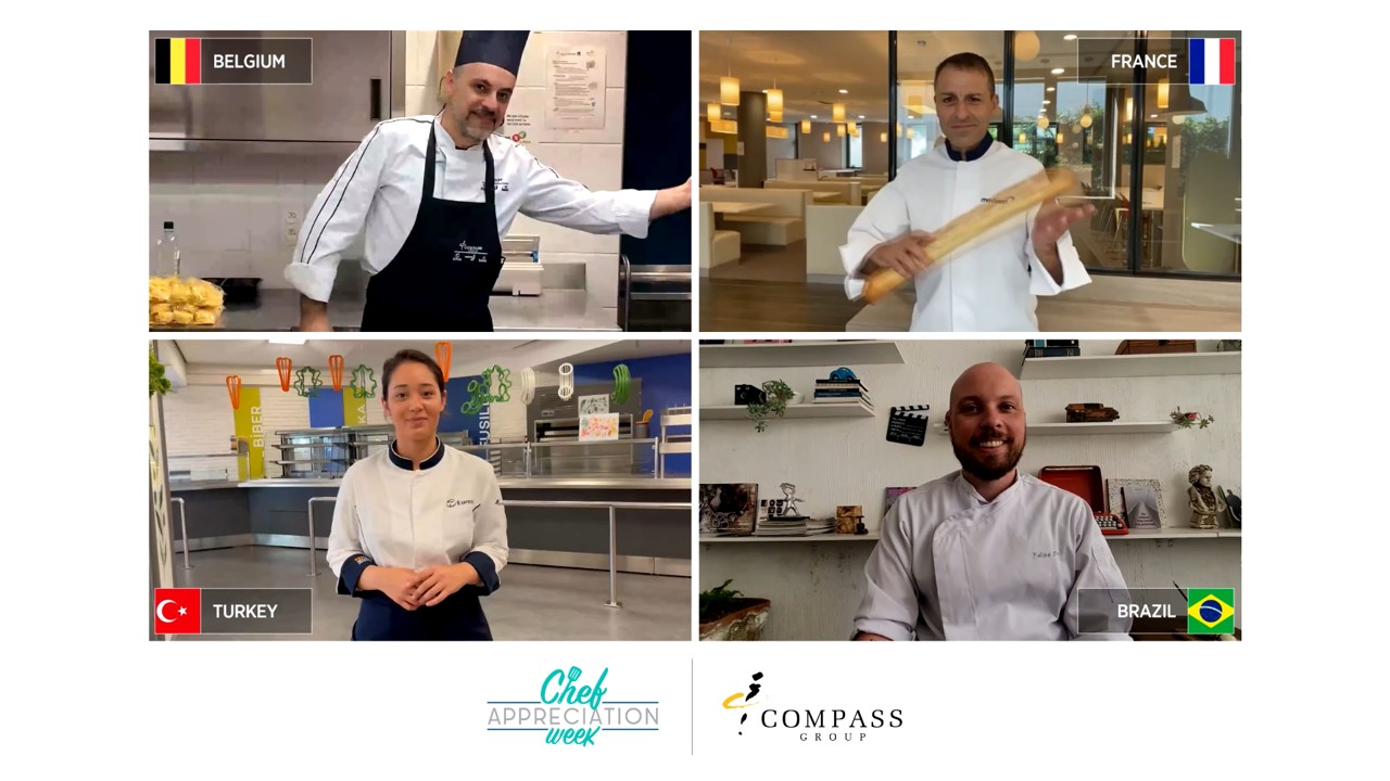 Collage of chefs talking in the Chef Appreciation Week video